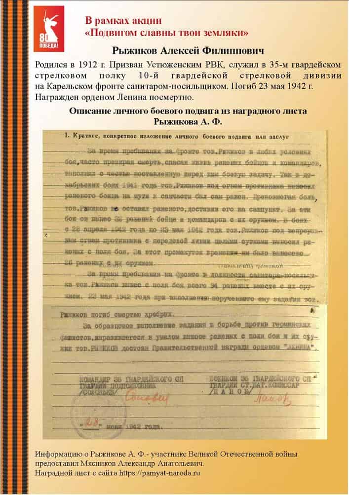 Акция Подвигом славны твои земляки